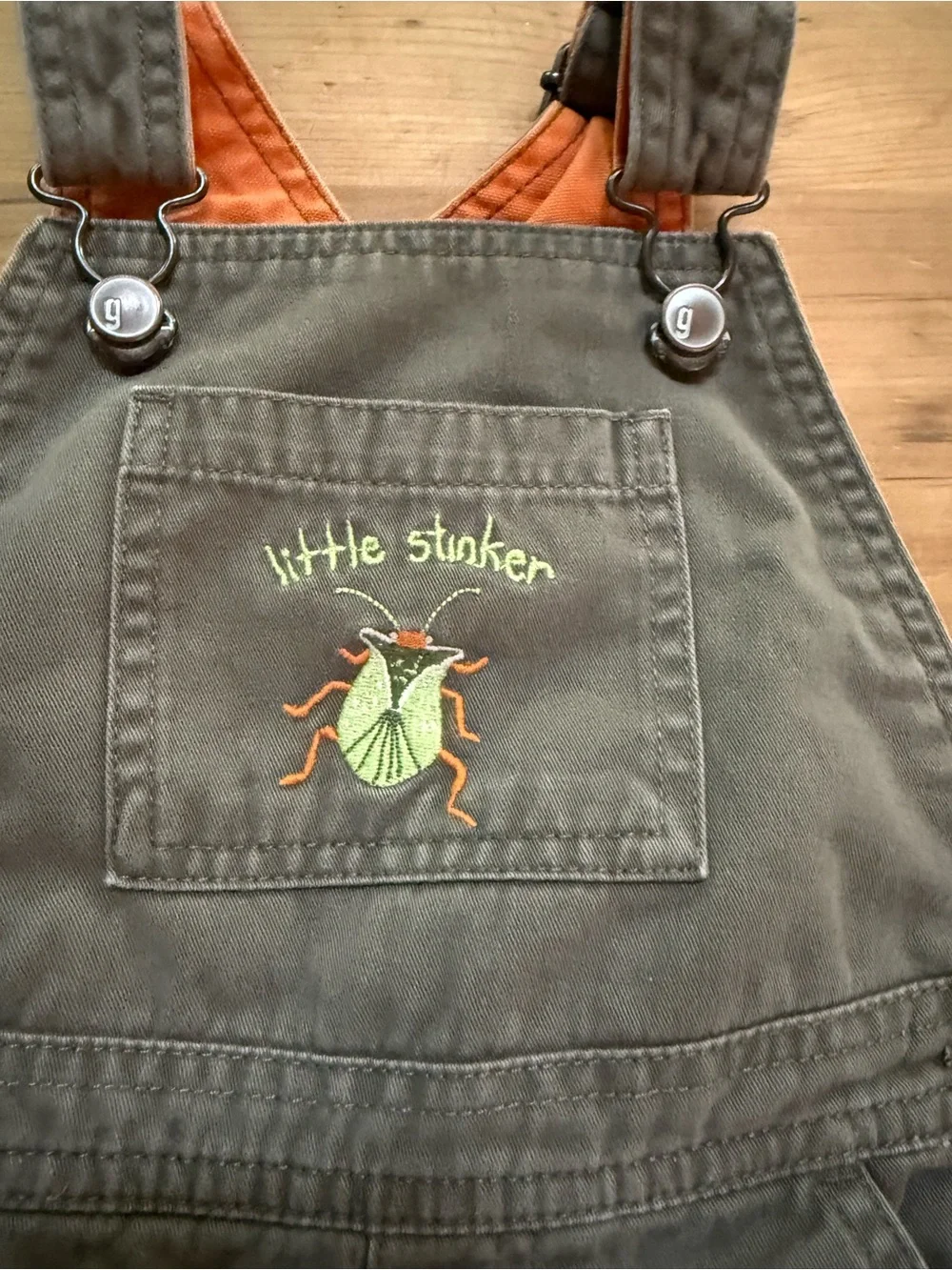 vintage Gymboree short overalls 2T boys unisex little stinker embroidered